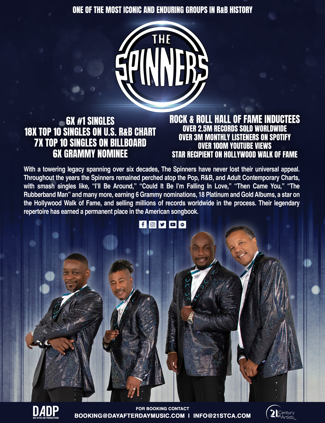 the spinners tour schedule