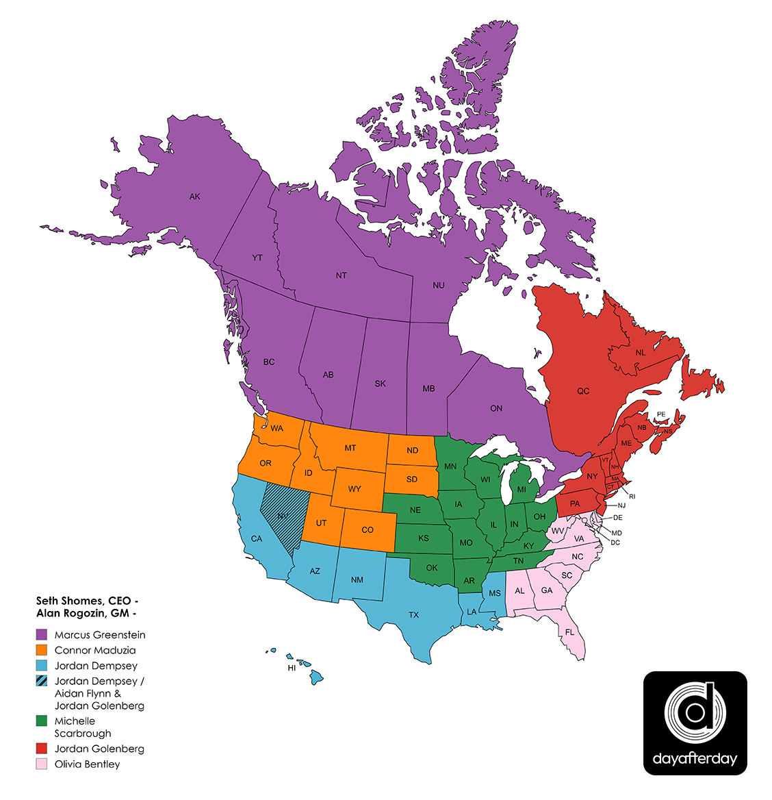 day after day agent territory map